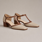 Elegant Women's Perforated T-Strap Pumps for Effortless Everyday Style and Comfort