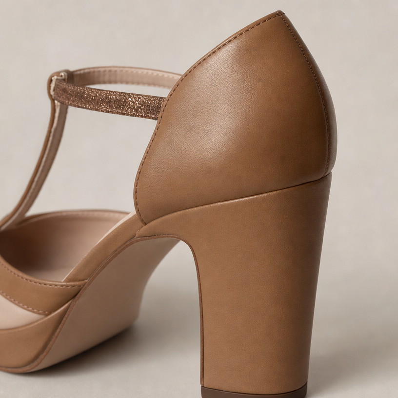 Elegant Women's Platform T-Strap Pumps for Effortless Everyday Style and Comfort