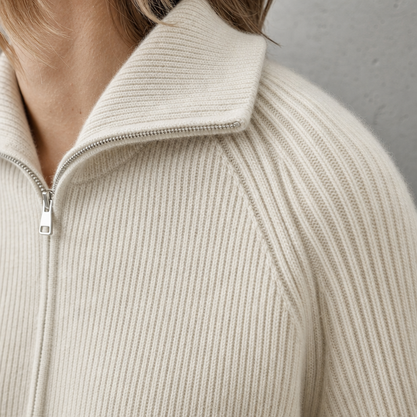 Stylish Women's Ribbed Zip Jacket for Everyday Wear and Special Occasions