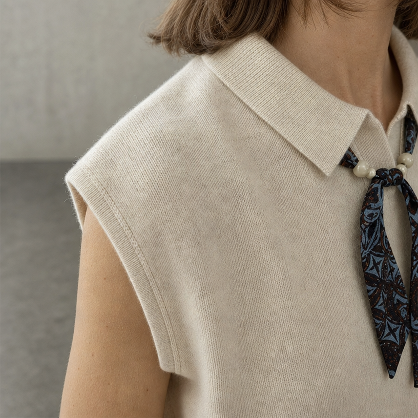 Stylish Women's Tie-Neck Knit Vest for Everyday Wear and Special Occasions