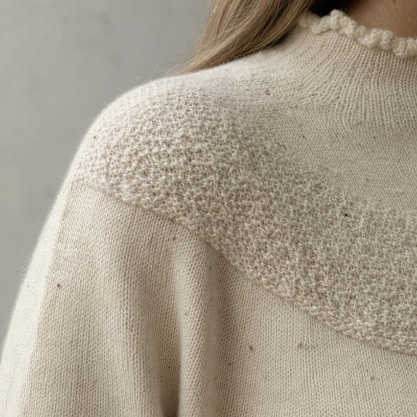 Stylish Women's Mock Neck Yoke Pullover for Everyday Wear and Special Occasions