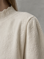 Elegant Jacquard Mock Neck Pullover for Women with a Modern, Timeless Design