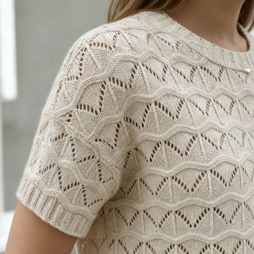 Stylish Openwork Lace Pullover for Women with a Refined and Modern Appeal