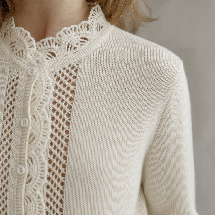 Elegant Women's Scalloped Lace Cardigan for a Sophisticated, Polished Everyday Look