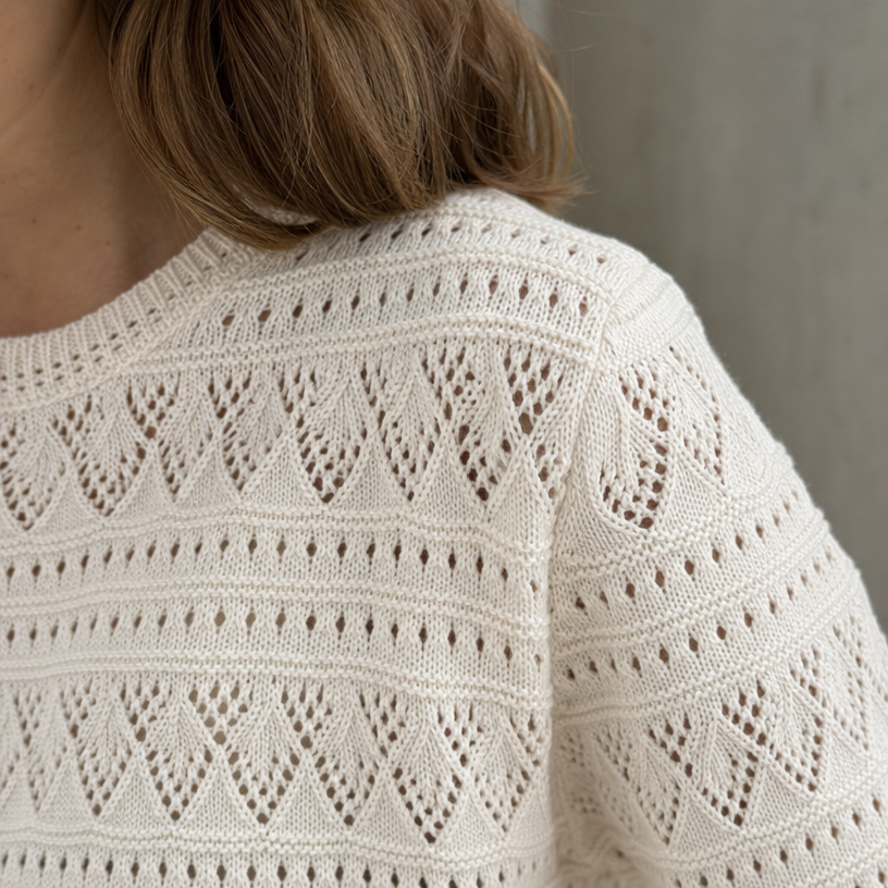 Elegant Pointelle Knit Pullover for Women Designed for Modern Everyday Style