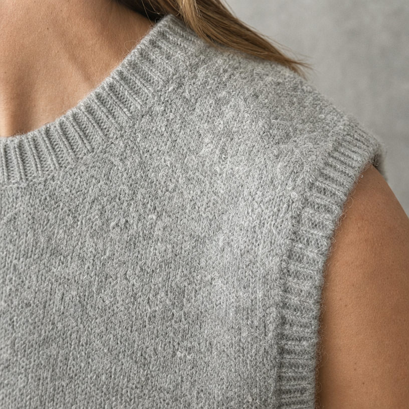 Comfortable Women's Intarsia Knit Vest for Effortless Everyday Elegance