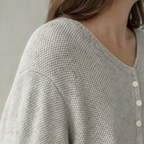 Stylish Women's V-Neck Button Pullover Designed for All-Day Comfort and Ease
