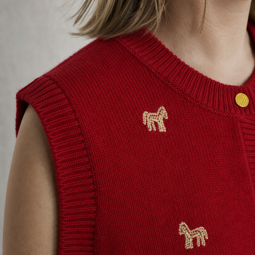 Elegant Button-Front Knit Vest for Women with a Modern, Timeless Design