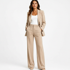 The Tailored Co-ord Set | Modern Blazer & Straight-Leg Trousers Beige