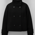 The Refined Cropped Double-Breasted Jacket Black
