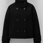 The Refined Cropped Double-Breasted Jacket Black