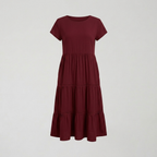 The Effortless Flow Midi Dress Burgundy