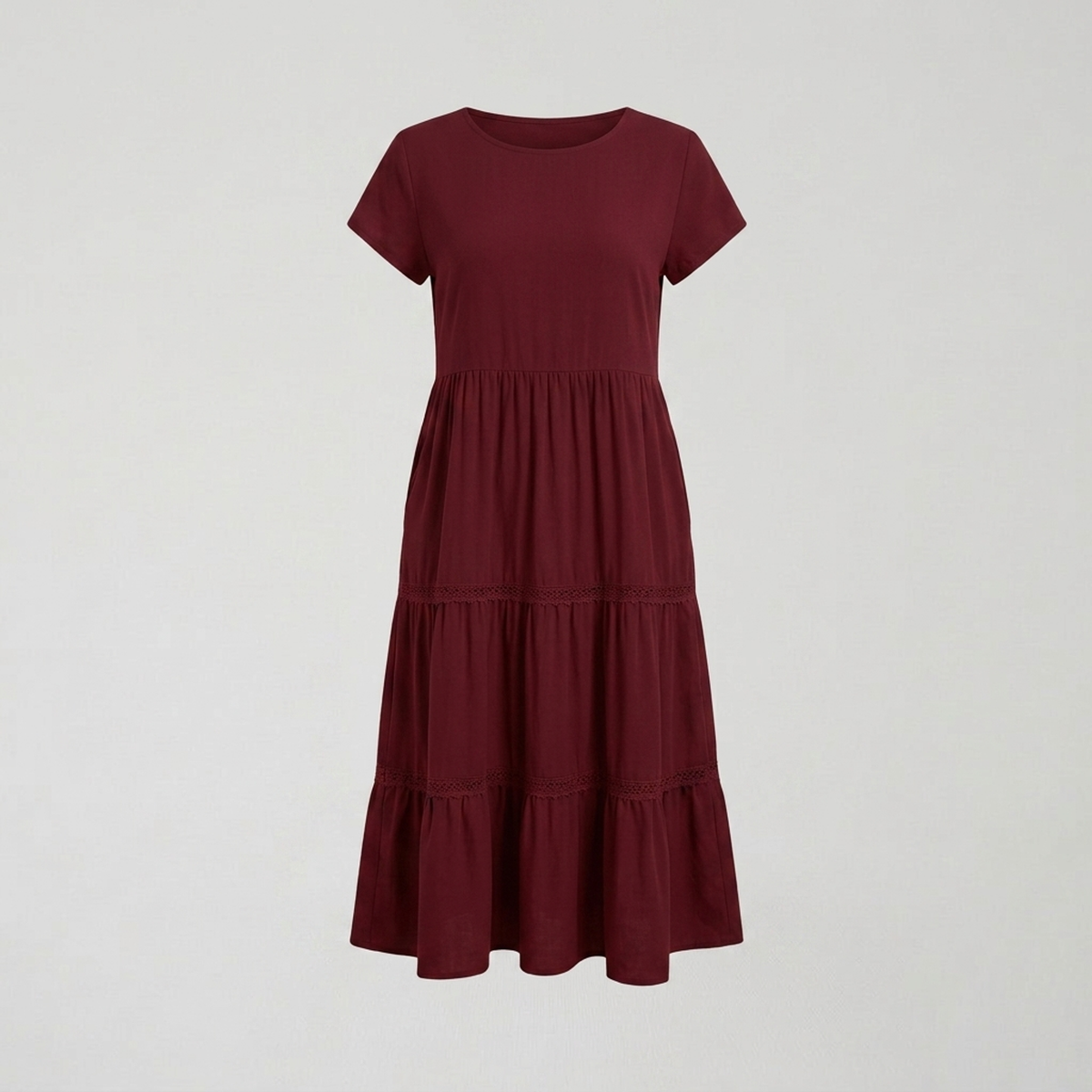 The Effortless Flow Midi Dress Burgundy