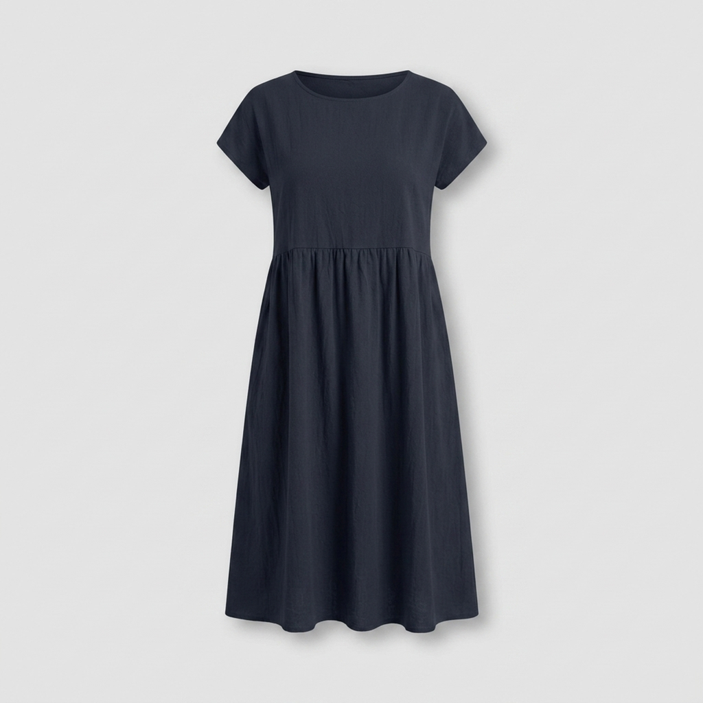 The Effortless Flow Midi Dress Dark Blue