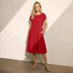 The Effortless Flow Midi Dress Red
