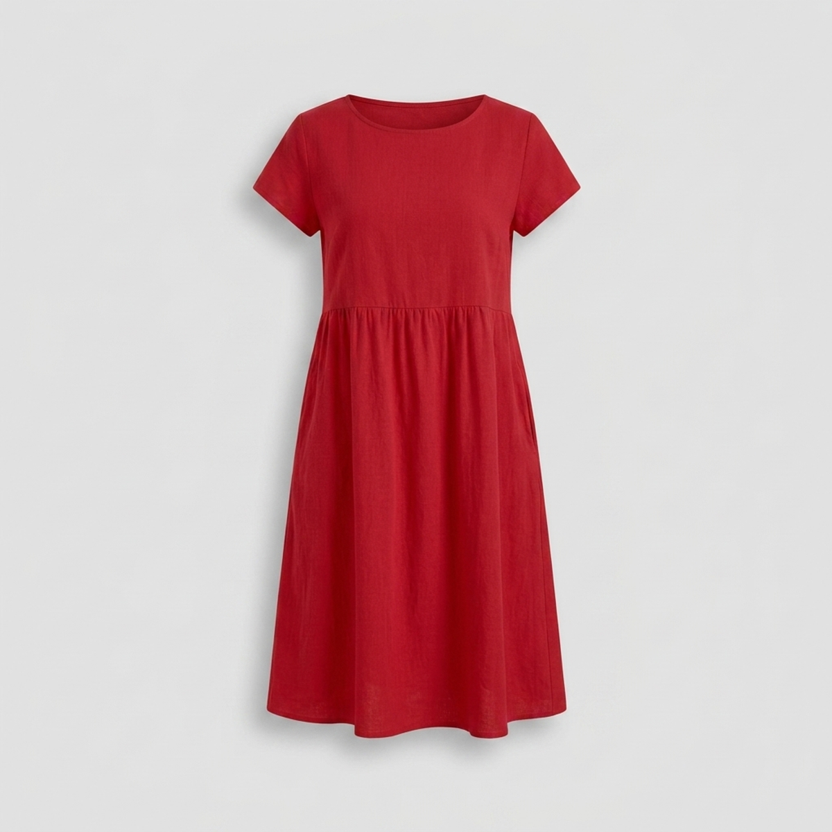The Effortless Flow Midi Dress Red