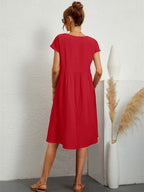 The Effortless Flow Midi Dress Red
