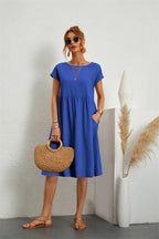 The Effortless Flow Midi Dress Royal Blue