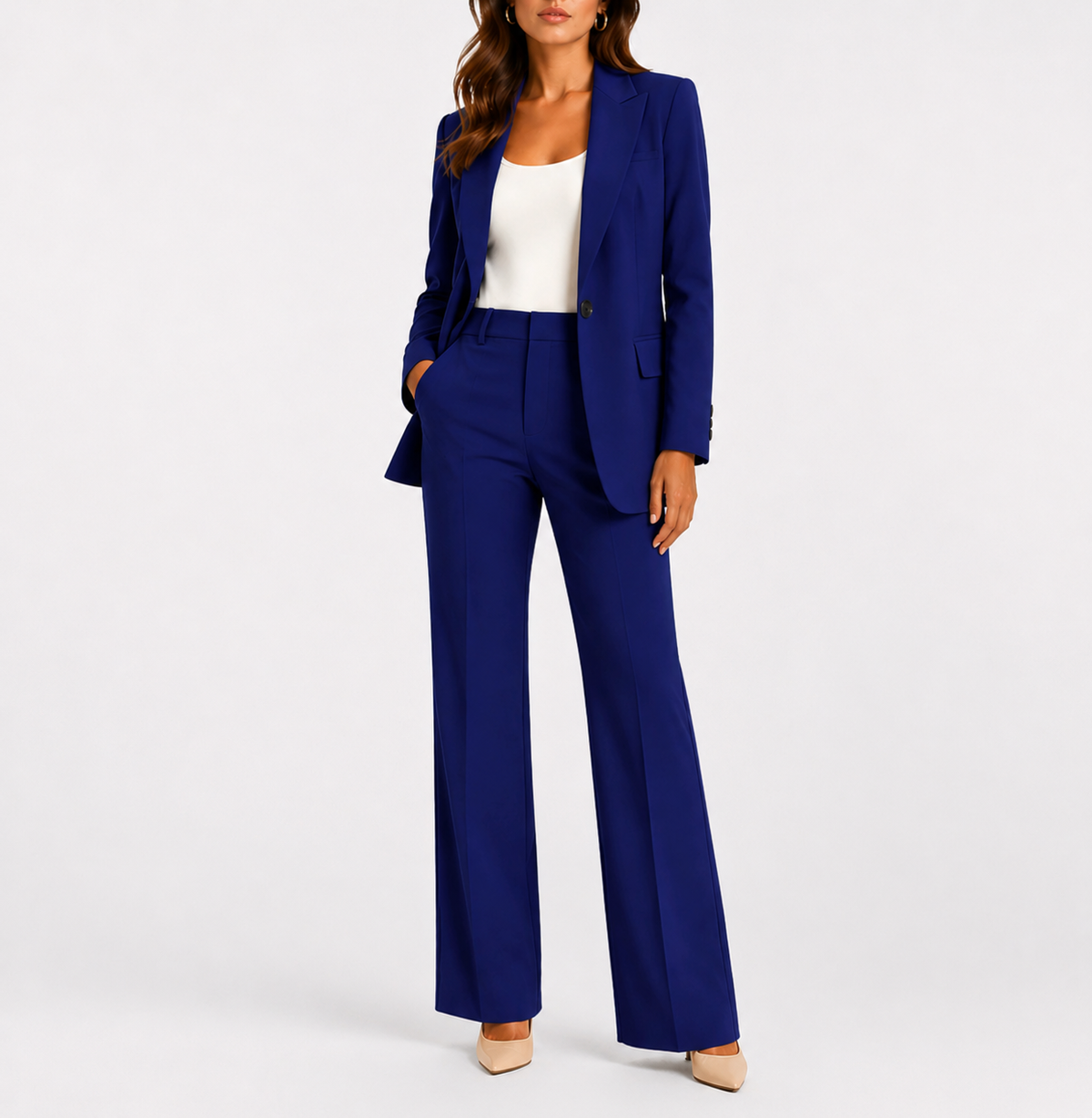 The Tailored Co-ord Set | Modern Blazer & Straight-Leg Trousers Royal Blue