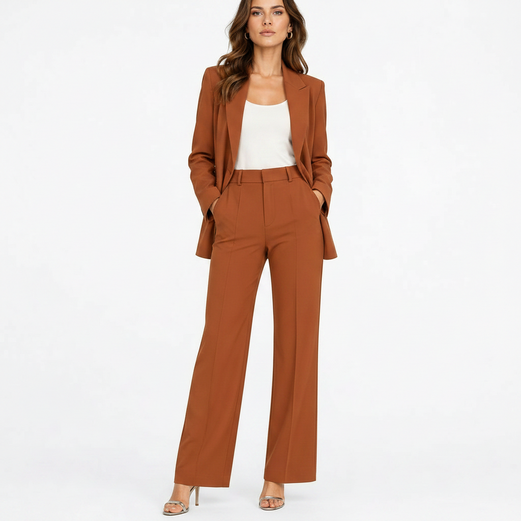 The Tailored Co-ord Set | Modern Blazer & Straight-Leg Trousers Rust