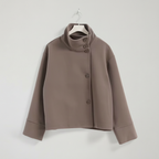 The Refined Cropped Double-Breasted Jacket Taupe