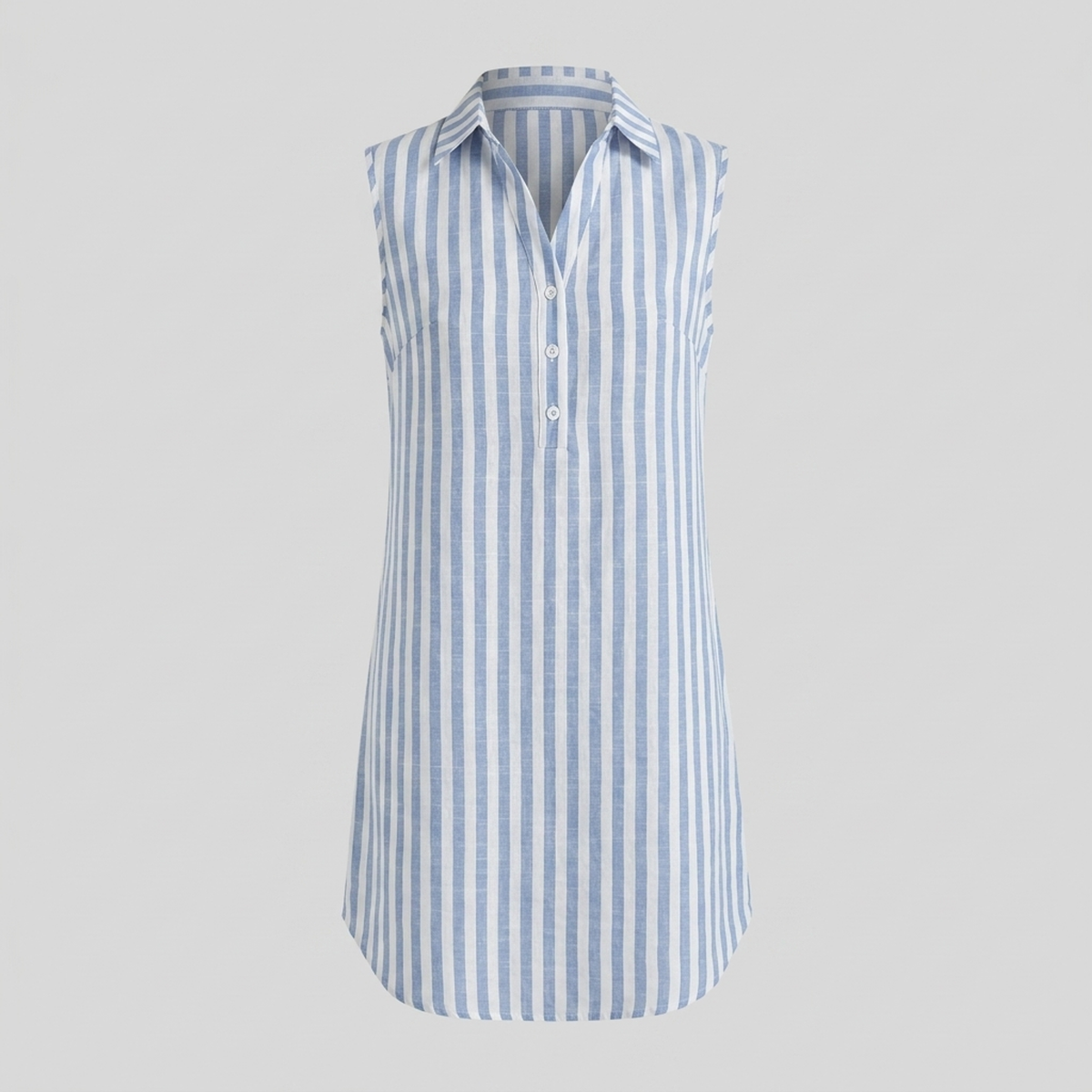 Riviera Stripe Sleeveless Shirtdress Blau/Weiß