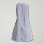Gestreiftes ärmelloses Kleid mit Taschen Dunkelblau/Weiß