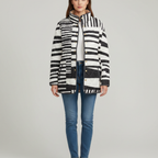 Elevated Stripe Quilted Jacket - Modern Layering Style Black/White