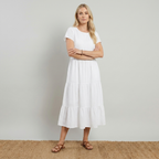 The Effortless Flow Midi Dress White