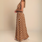 Dotted Breeze Maxi Dress - Effortless Polka Dot Style Brown/White