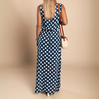 Dotted Breeze Maxi Dress - Effortless Polka Dot Style Navy Blue/White