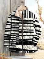 Elevated Stripe Quilted Jacket - Modern Layering Style Black/White